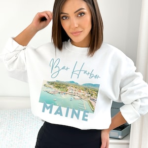 Unisex Bar Harbor Sweatshirt, Maine Graphic Sweater, Pine Tree State Hoodie, Shirt for Women Men, Gift for travel lover, New England t-shirt