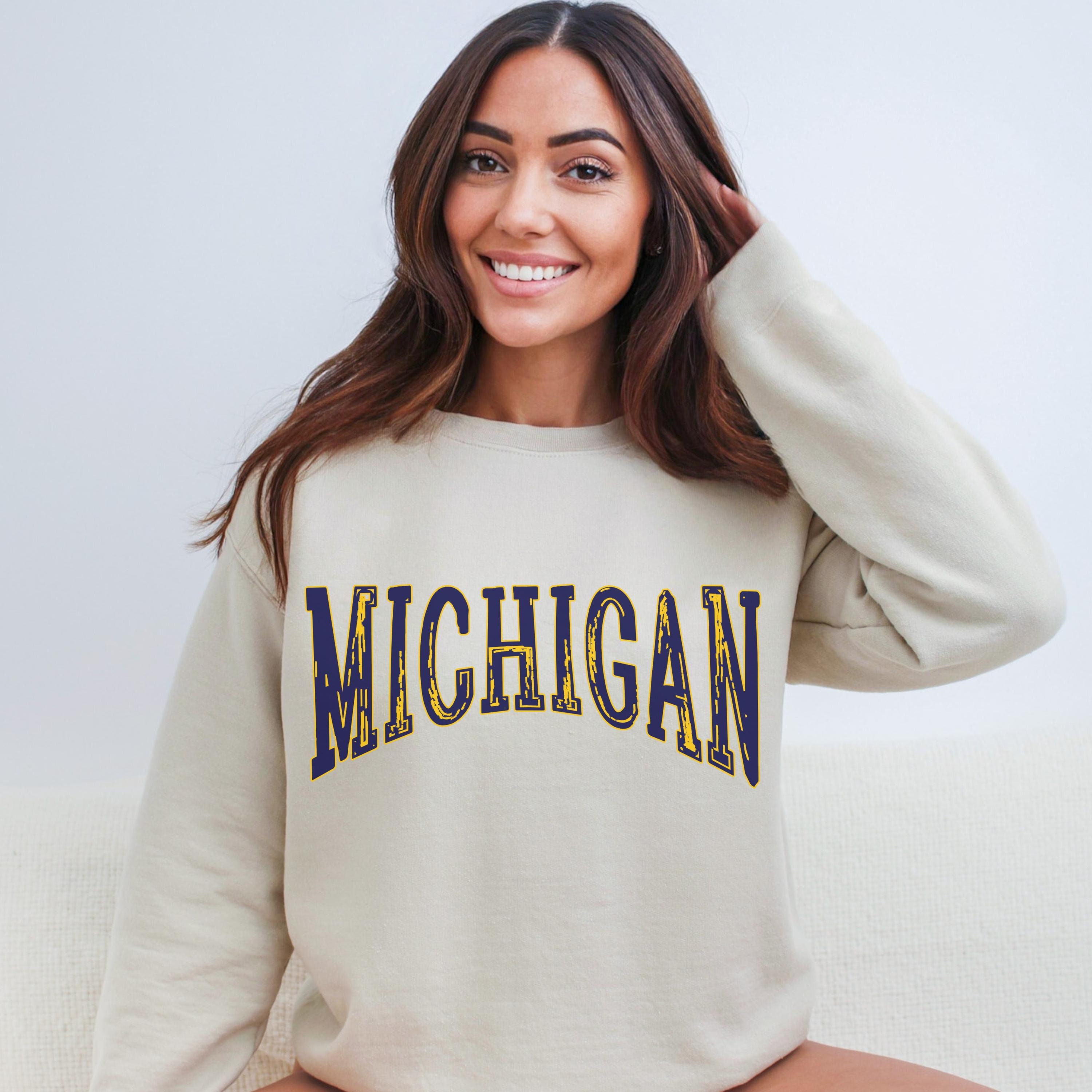 Retro Michigan Sweatshirt, College Game Day Sweater