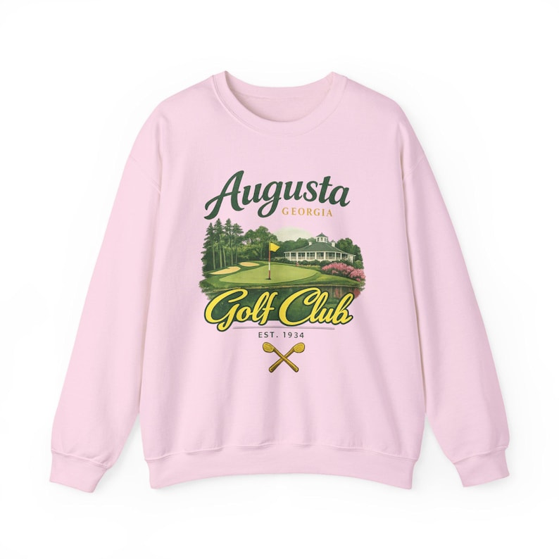 Augusta Georgia Golf Club Sweatshirt, Vintage Golf Graphic Crewneck, Southern Golf Aesthetic sweater, Masters Inspired shirt Golf lover gift Light Pink