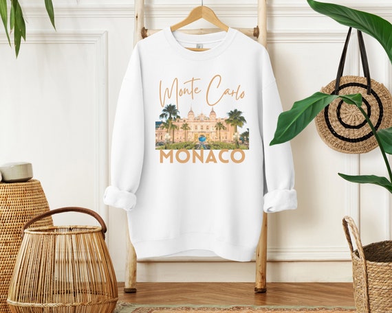 Sweat à Capuche Monaco France Skyline - Paysage Urbain Ligne Art, Souvenir De Voyage, Coupe Classique - 3