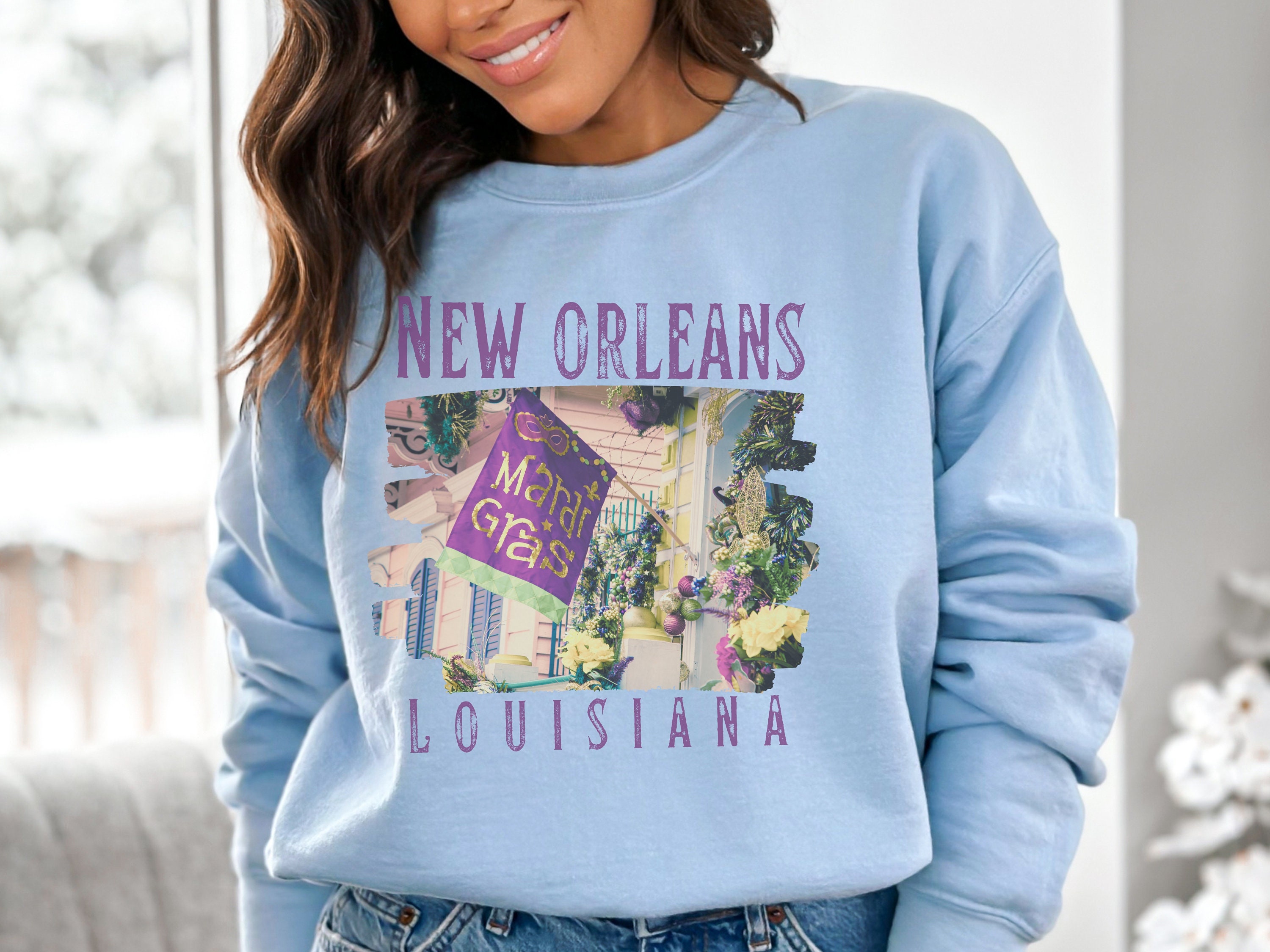 T-shirt Hanes New Orleans French Quarter Rose Pailleté Taille XXL - Occasion Excellent état, Mardi Gras