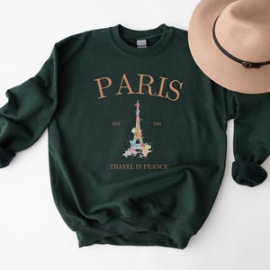 Paris France Water Color Eiffel Tower sweatshirt, Europe Travel Vacation sweater, Gift for Paris lover, France Souvenir, trendy vacay shirt