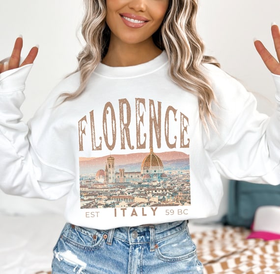 Retro Florence Italy Sweatshirt, Vintage Firenze Italia Sweater, Europe Vacation Crewneck, Travel Souvenir Shirt, Family trip jumper