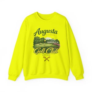 Augusta Georgia Golf Club Sweatshirt, Vintage Golf Graphic Crewneck, Southern Golf Aesthetic sweater, Masters Inspired shirt Golf lover gift Safety Green