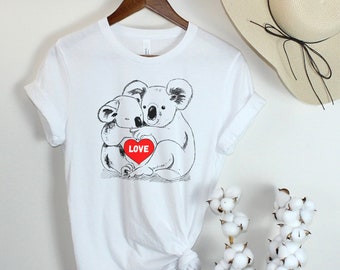 Cute Koala bear Valentines Day t-shirt, Trendy love bear valentine t shirt, Animal lover Vday shirt, comfy women’s sweater, cozy bear shirt