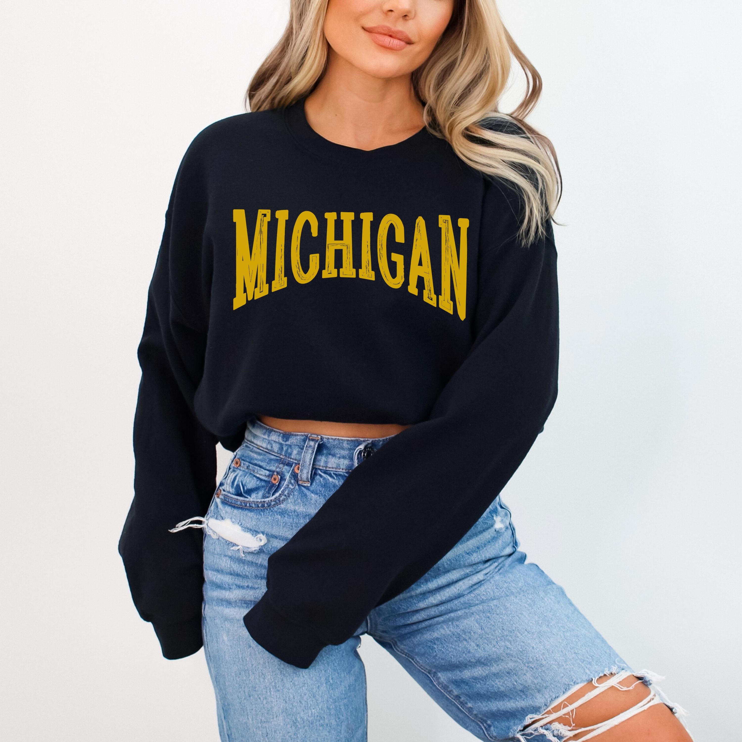 Retro Michigan Sweatshirt, College Game Day Sweater
