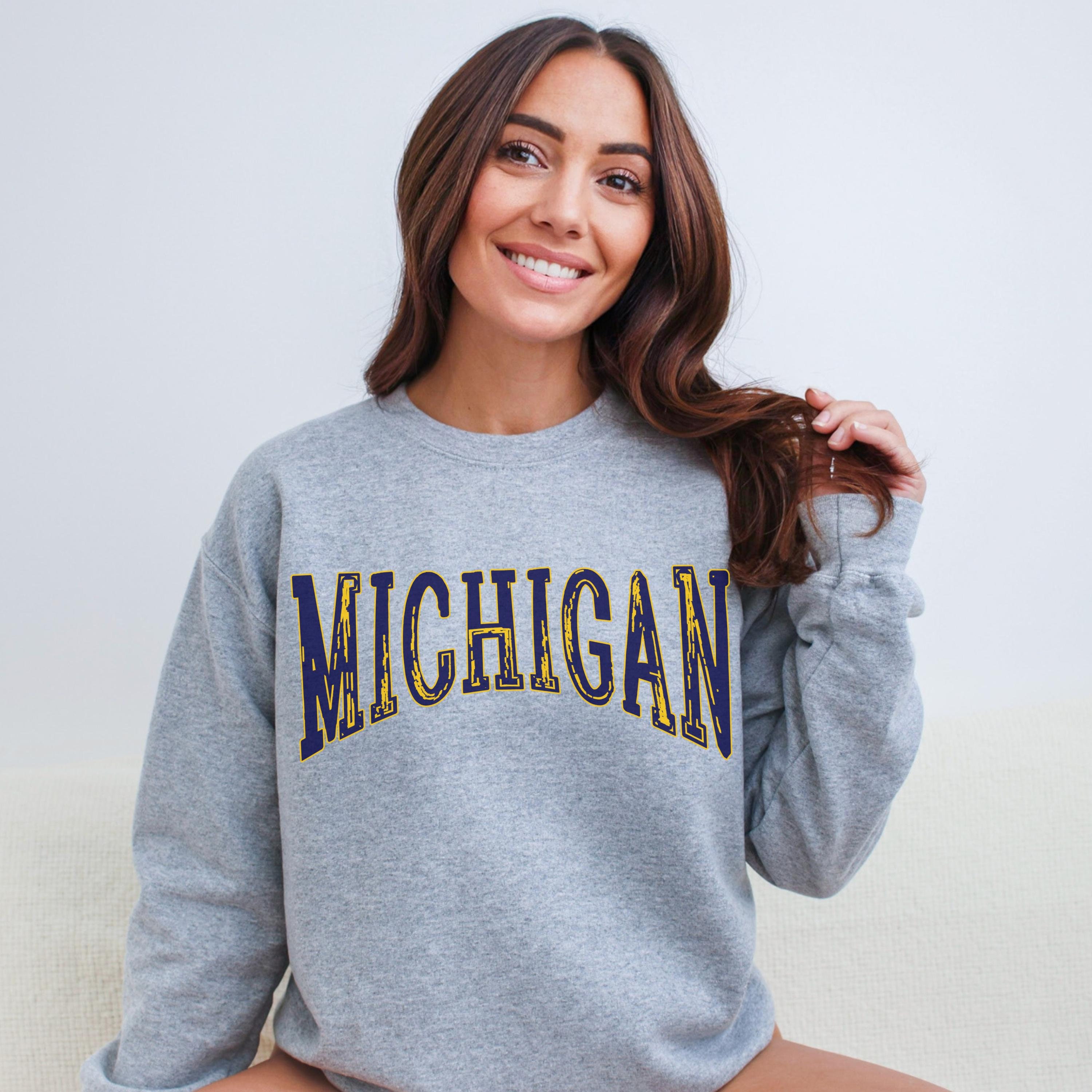 Retro Michigan Sweatshirt, College Game Day Sweater