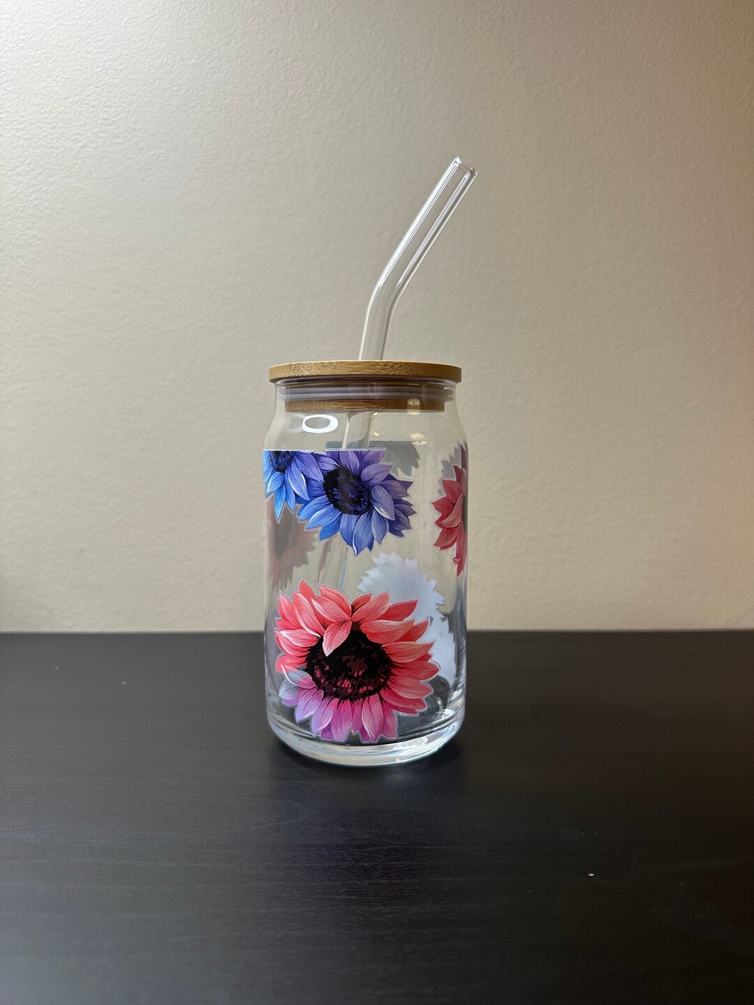 Flower Cup Flower Libbey Glass Cup Flower Glass Cup Colorful Flower