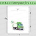 Garbage Truck Birthday Card, Printable Download Watercolor Style ...