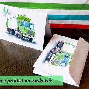 Garbage Truck Birthday Card, Printable Download Watercolor Style ...