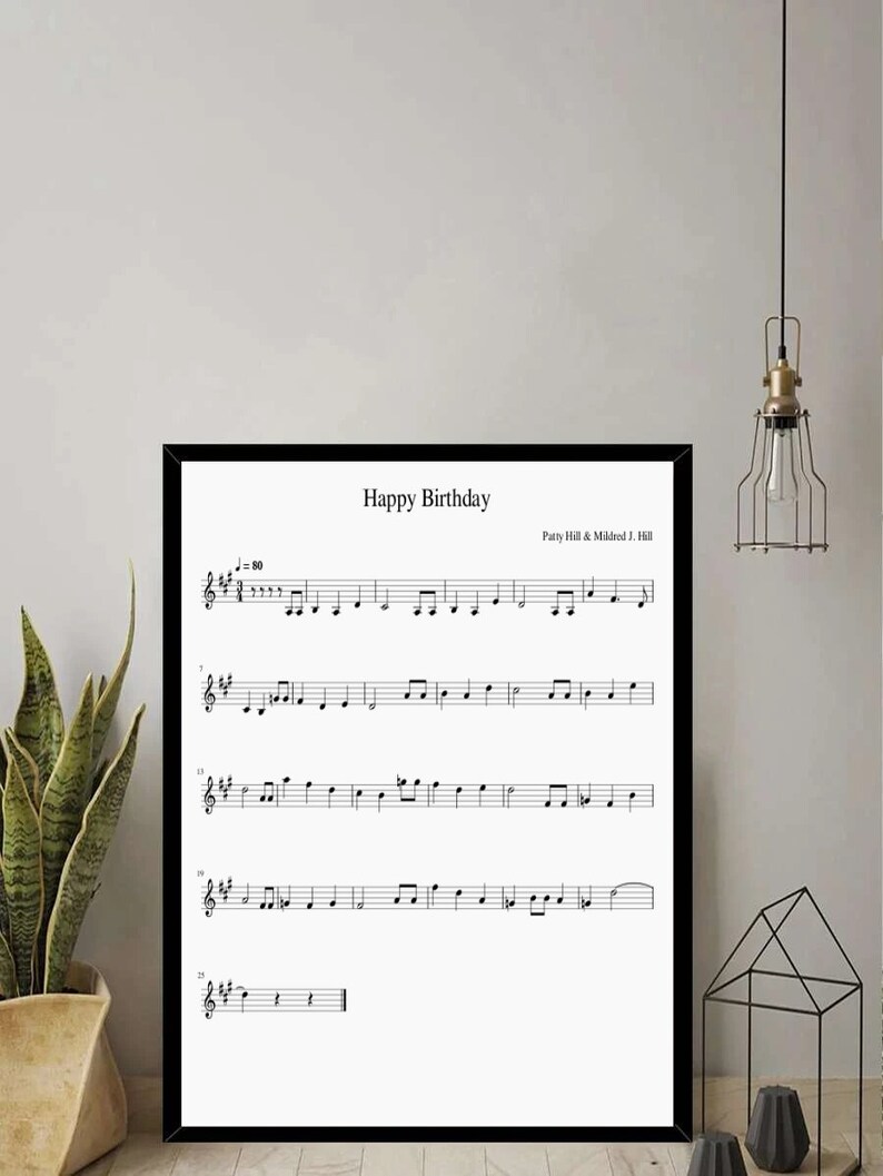 Happy Birthday to You Sheet Music Etsy