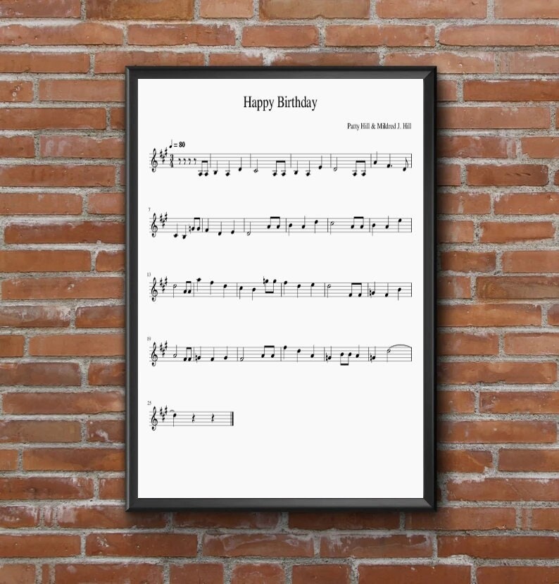 Happy Birthday to You Sheet Music Etsy