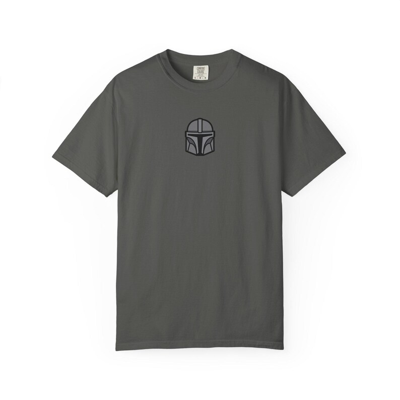 Minimalist Mandalorian Helmet T-Shirt | Beskar Armor, Star Wars Gift image 4