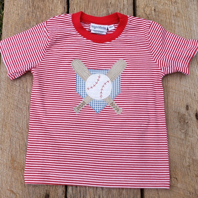 Claire & Charlie Boys Tan Striped Shirt - Applique Tools main image 0
