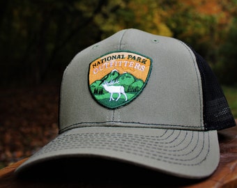National Park Outfitters Vintage NPO Patch Hat – Olive Green & Black