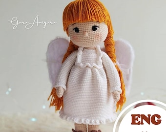 Crochet PATTERN angel Doll, amigurumi dolls, PDF in English,Christmas angel doll