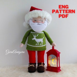Santa Claus crochet pattern, Crochet PATTERN, PDF in English, amigurumi Christmas toy