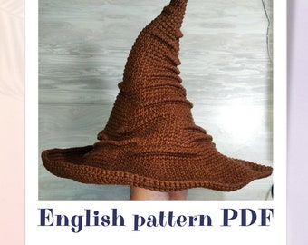 Wisard Crochet Hat Pattern, Sorting Hat Pattern, PDF English pattern