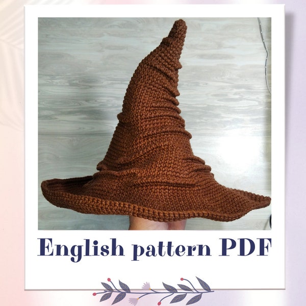 Wisard Crochet Hat Pattern, Sorting Hat Pattern, PDF English pattern