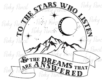 ACOTAR Inspireerde Rhysand of the Night court PNG | Aan de Sterren die SVG | Een hof van Doornen en Rozen svg | Sarah Maas | Feyre