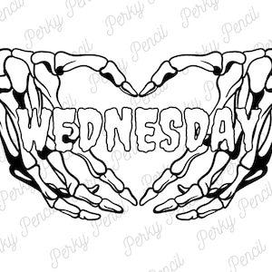 Addams Family inspired Wednesday PNG and SVG | Skeleton Hands Heart Wednesday Addams | Gothic PNG | Wednesday Addams Fandom | Wednesday svg