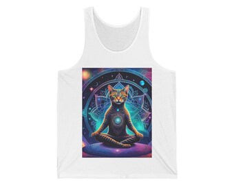 Perfect Zen Yoga Cat Unisex Jersey Tank