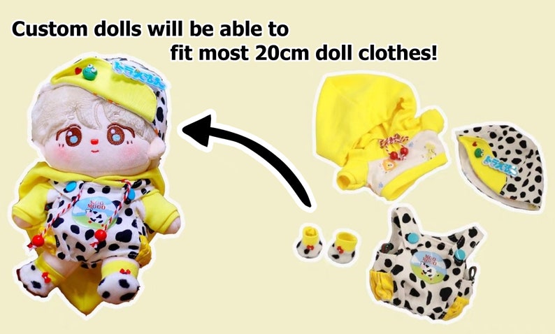 Custom 20cm Doll Commission Any Character to a Doll Anime KPOP JPOP Idol App Game Vtuber Person FF14 DnD Manga Manhwa Original OK image 2