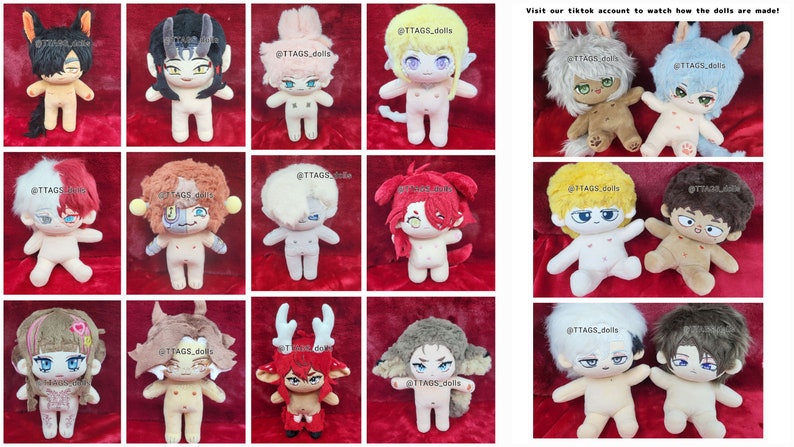 Custom 20cm Doll Commission Any Character to a Doll Anime KPOP JPOP Idol App Game Vtuber Person FF14 DnD Manga Manhwa Original OK image 6