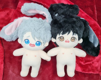 Kawaii 20cm Doll Victor Yuuri Ice Skater Bunny Rabbit 20cm Doll Couple Set 8 Inch Plush for Friends Anime Otaku Birthday Present Gift