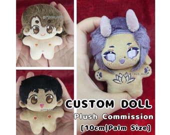 Custom 10cm Cotton Doll Commission - Any character into a palm size plush! Anime KPOP JPOP Idol Vtuber Person Manga Manhwa Original OK!