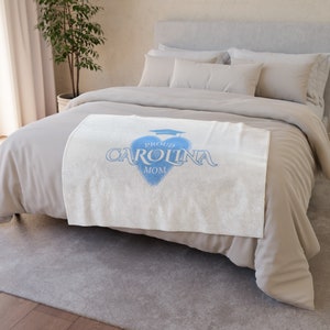 Soft Polyester Blanket | UNC Chapel Hill Mothers Day | Alma Mater | Chapel Thrill | North Carolina | Graduation Gift | Carolina Blue
