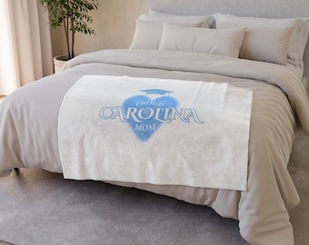 Soft Polyester Blanket | UNC Chapel Hill Mothers Day | Alma Mater | Chapel Thrill | North Carolina | Graduation Gift | Carolina Blue