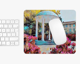 UNC Chapel Hill Mouse Pad | Watercolor Campus | Old Well | Chapel Thrill | North Carolina | Graduation Gift | Carolina Blue