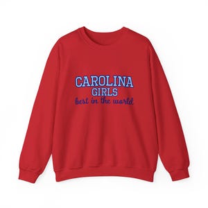UNC Chapel Hill - Carolina Girls, best in the world - uniseks sweater met ronde hals en zware mix afbeelding 6
