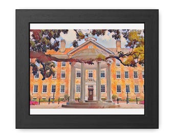 Póster enmarcado horizontal de Old Well de los Tar Heels de la UNC Chapel Hill