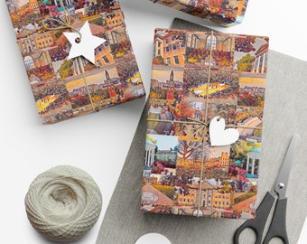 Gift Wrap Papers Watercolor Campus | UNC Chapel Hill | Alma Mater | Chapel Thrill | North Carolina | Graduation Gift | Carolina Blue