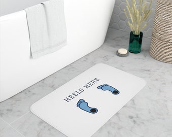 UNC Chapel Hill - "Heels Here" - Memory Foam Bath Mat