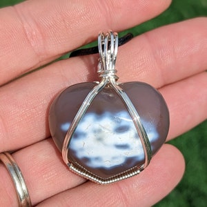 Cursing Agate Heart Necklace, Crystal Wire Wrapped Pendent or Necklace, Hand Made