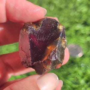 Raw Sumatran Amber Piece, Shines Blue tint in the sunlight.  Rare form of Indonesian Amber. Blue4
