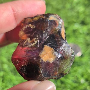 Raw Sumatran Amber Piece, Shines Blue tint in the sunlight.  Rare form of Indonesian Amber. Blue5