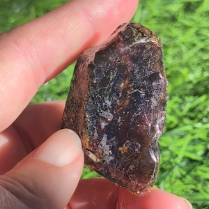 Raw Sumatran Amber Piece, Shines Blue tint in the sunlight.  Rare form of Indonesian Amber. Blue10