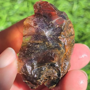 Raw Sumatran Amber Piece, Shines Blue tint in the sunlight.  Rare form of Indonesian Amber. Blue11