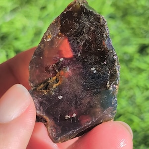 Raw Sumatran Amber Piece, Shines Blue tint in the sunlight.  Rare form of Indonesian Amber. Blue12