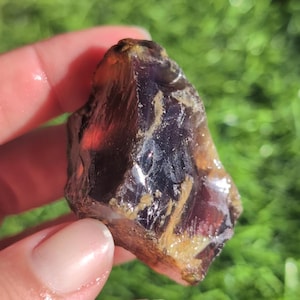 Raw Sumatran Amber Piece, Shines Blue tint in the sunlight.  Rare form of Indonesian Amber. Blue2