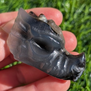 UV Reactive Volcanic Agate Crystal Dragon Head.  VERY UV reactive with Neon Green! Dragon2