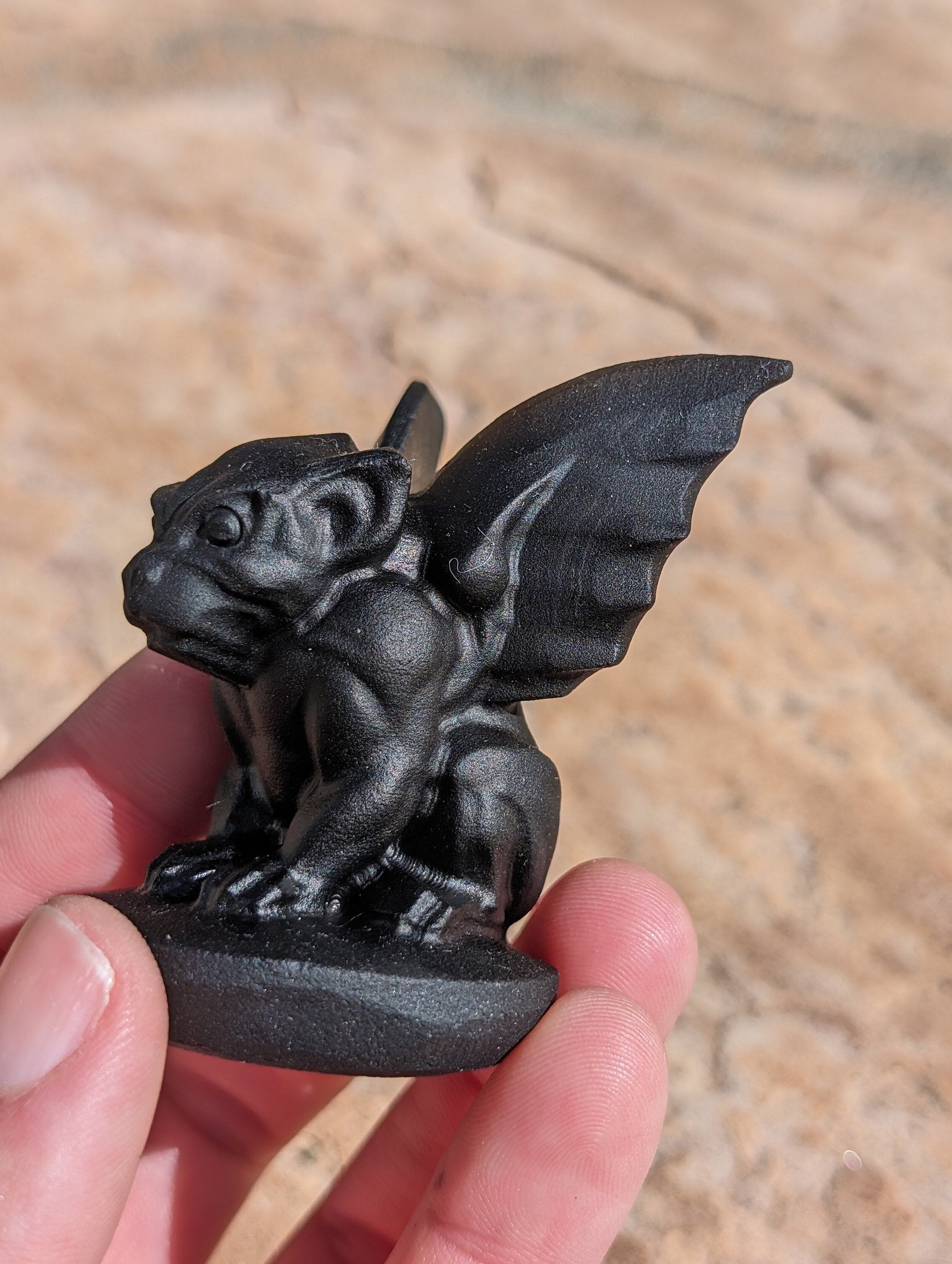 画材 Gargoyle shadow Obsidian Gargoyle Statue Carving 2