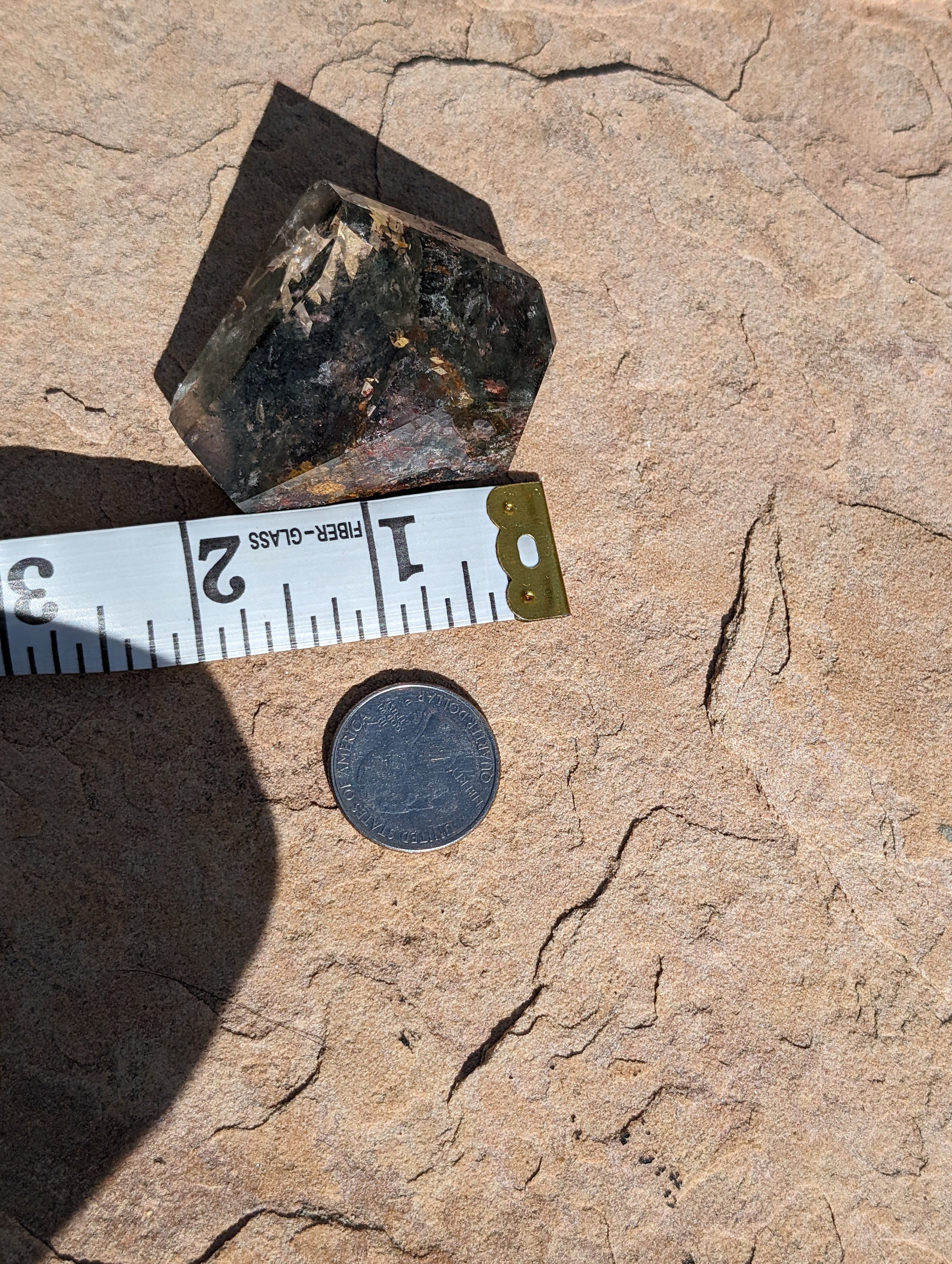 ガーデンクォーツフリーフォーム、高透明度、マルチカラー、イエロー