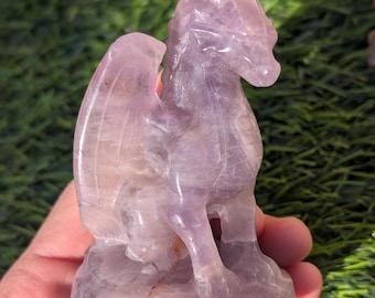 Escultura de Dragão de Cristal, Escultura de Dragão Ametista dos Sonhos. 8,9 cm de altura.
