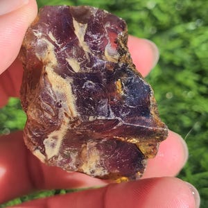 Raw Sumatran Amber Piece, Shines Blue tint in the sunlight.  Rare form of Indonesian Amber. Blue1