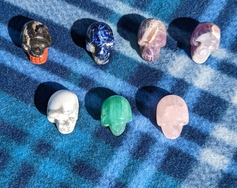 Crystal Skull Mini Carving - 1&quot; free standing